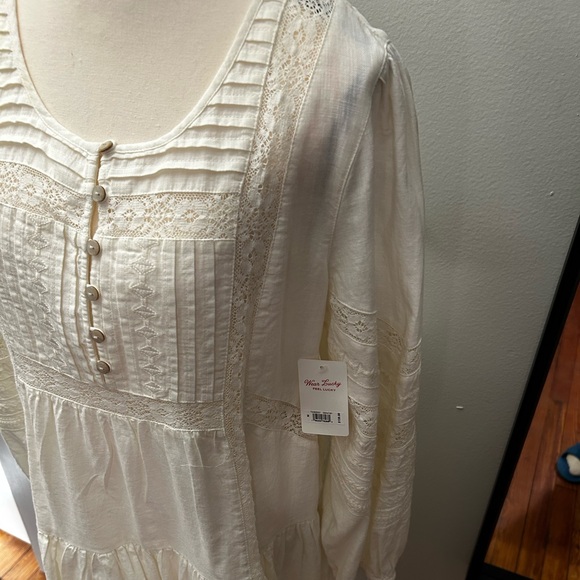 NWT Lucky Brand Cream Dress Size Medium with Special Detailing and Lining - Picture 7 of 16